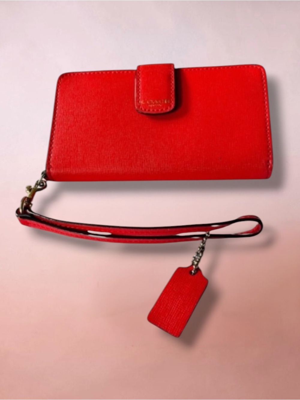 COACH RED WRISTLET WALLET